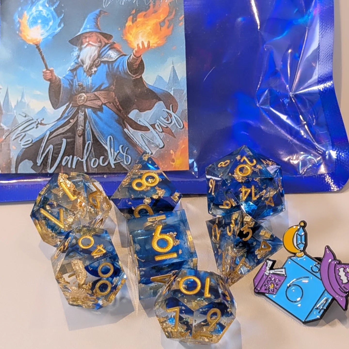 The Warlock's Way: Magic -Themed Polyhedral Dice & Accessories Set