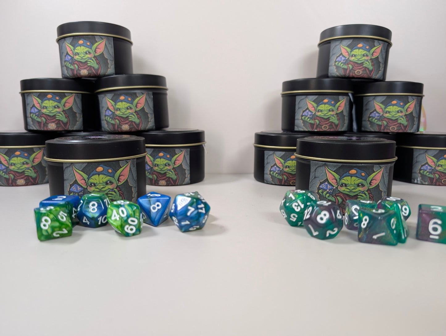 Mystery Dice Tin for Dice Goblins β Standard or Sparkly Surprise dice.