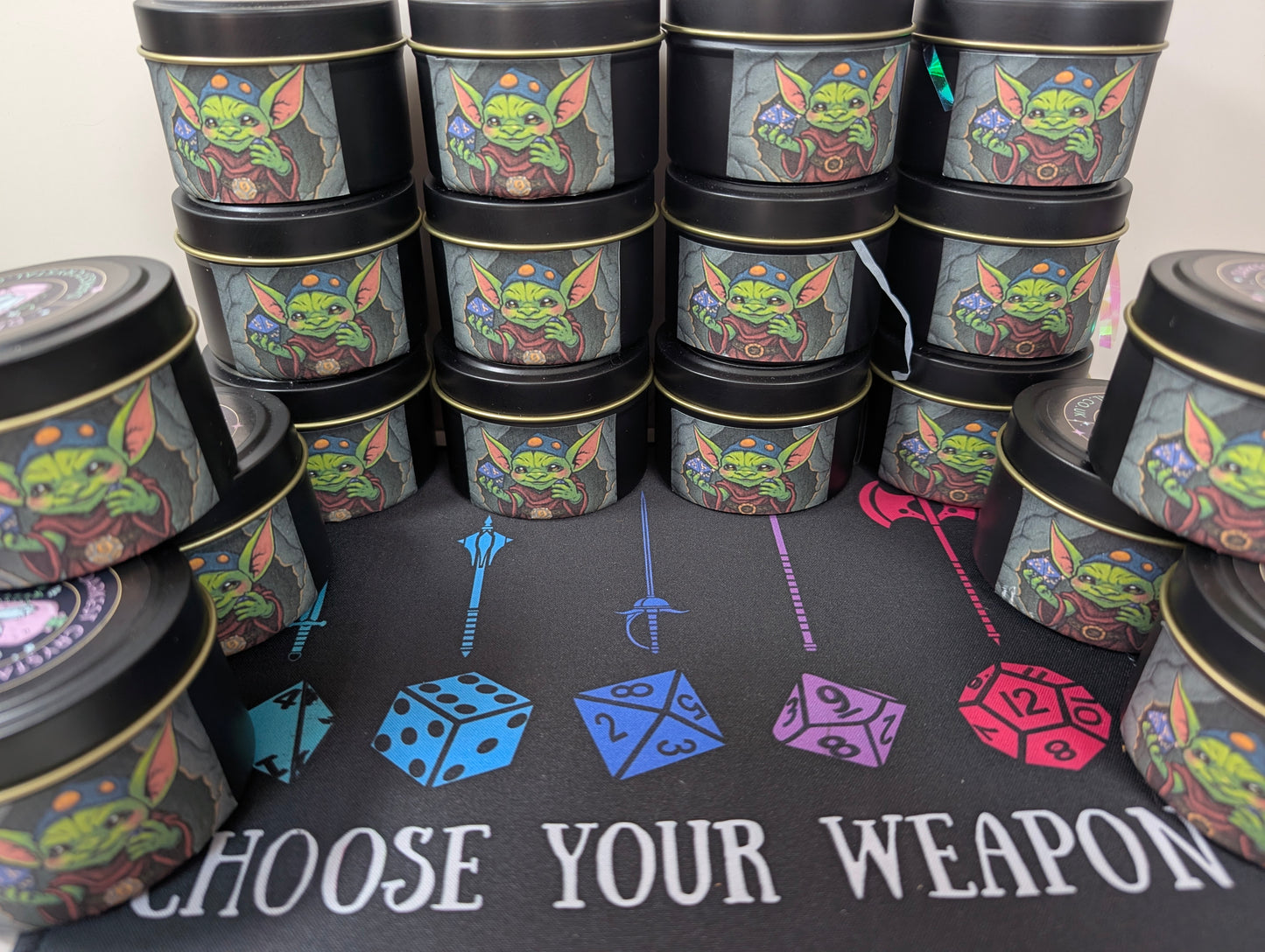 Mystery Dice Tin for Dice Goblins β Standard or Sparkly Surprise dice.