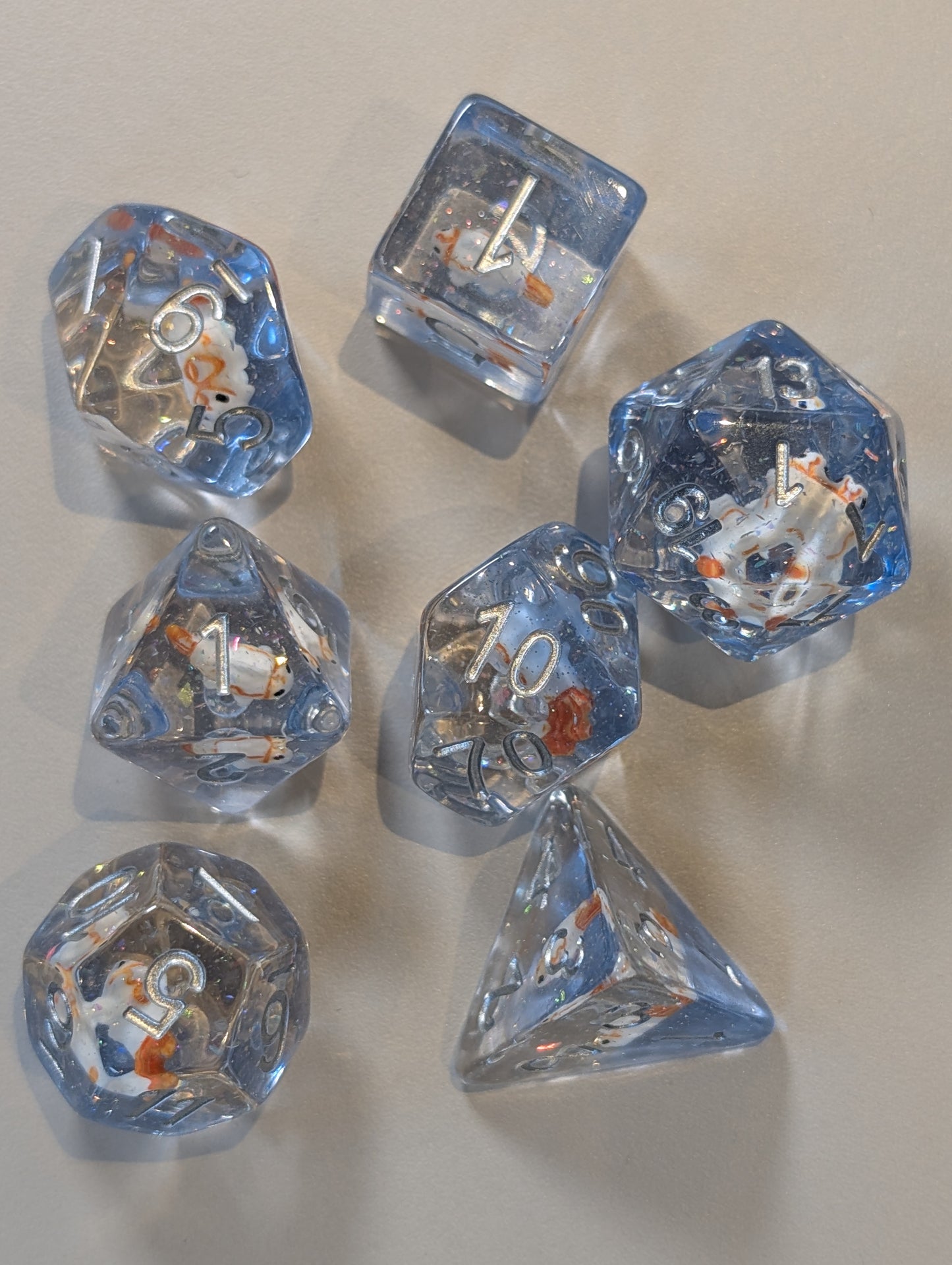 Enchanted Koi Carp Polyhedral Dice Set – Swim into Serene Rolls!