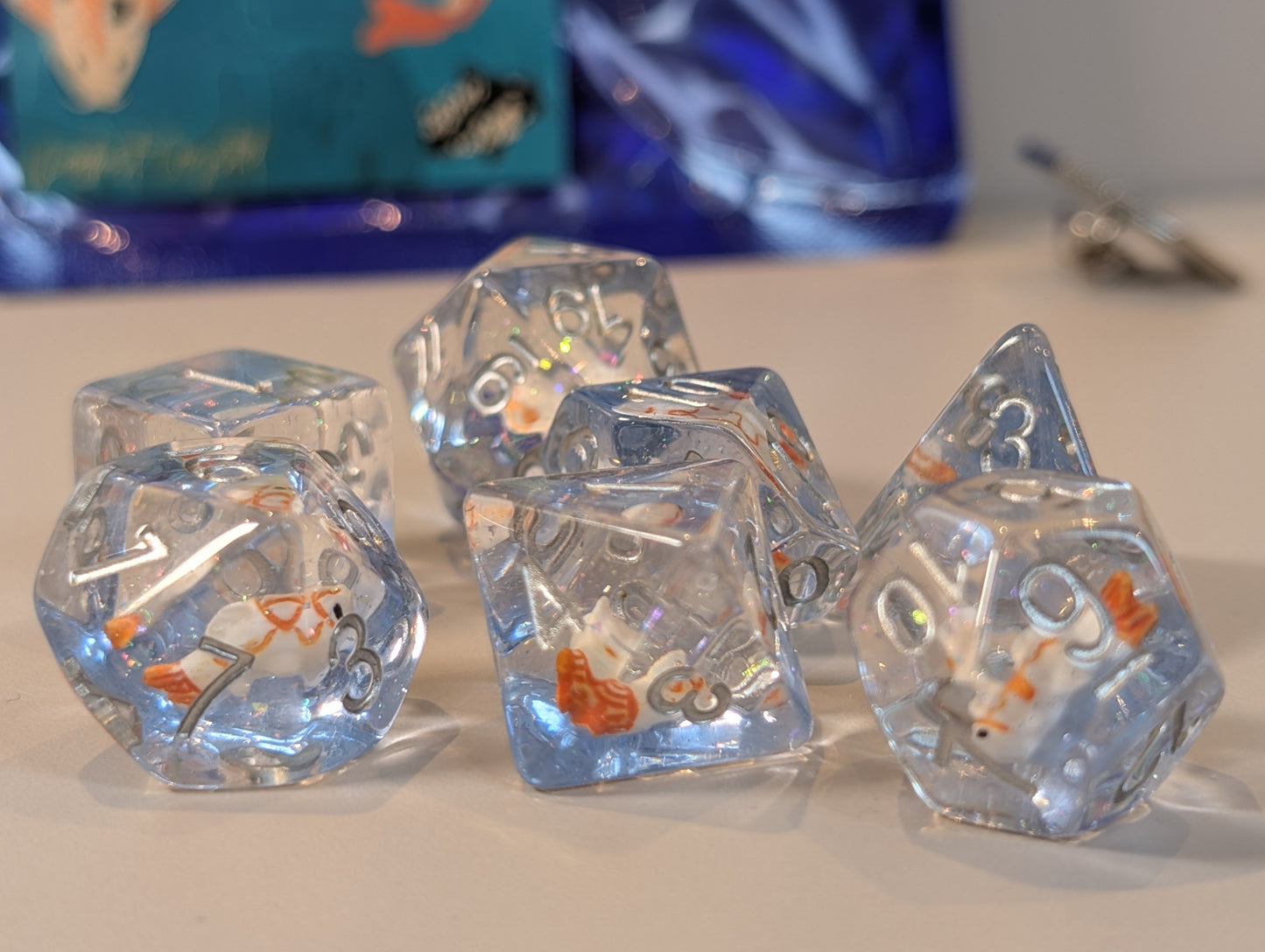 Enchanted Koi Carp Polyhedral Dice Set – Swim into Serene Rolls!