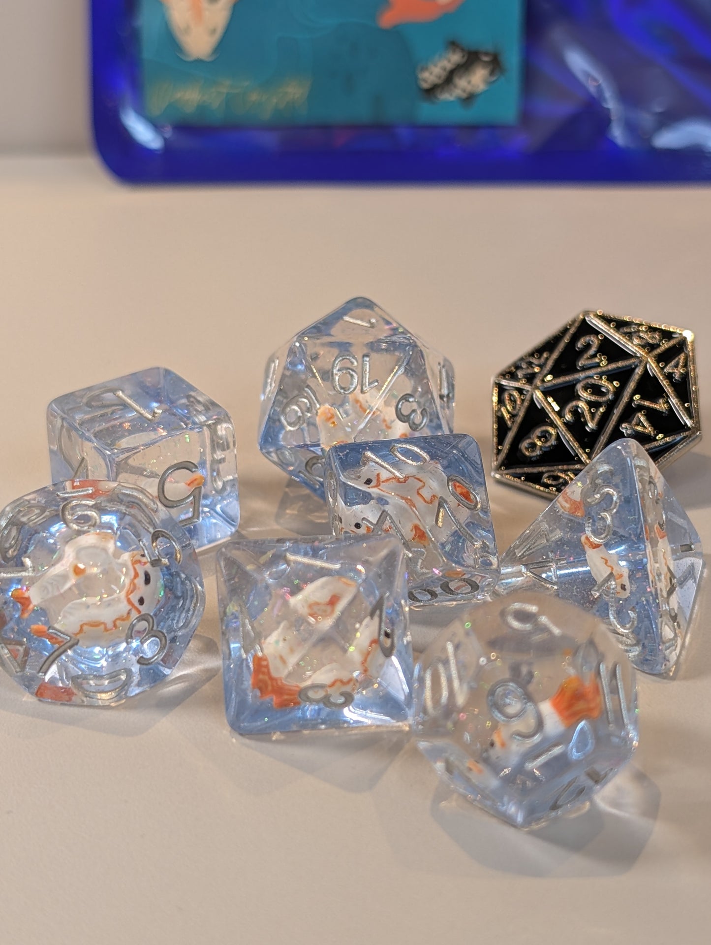 Enchanted Koi Carp Polyhedral Dice Set – Swim into Serene Rolls!