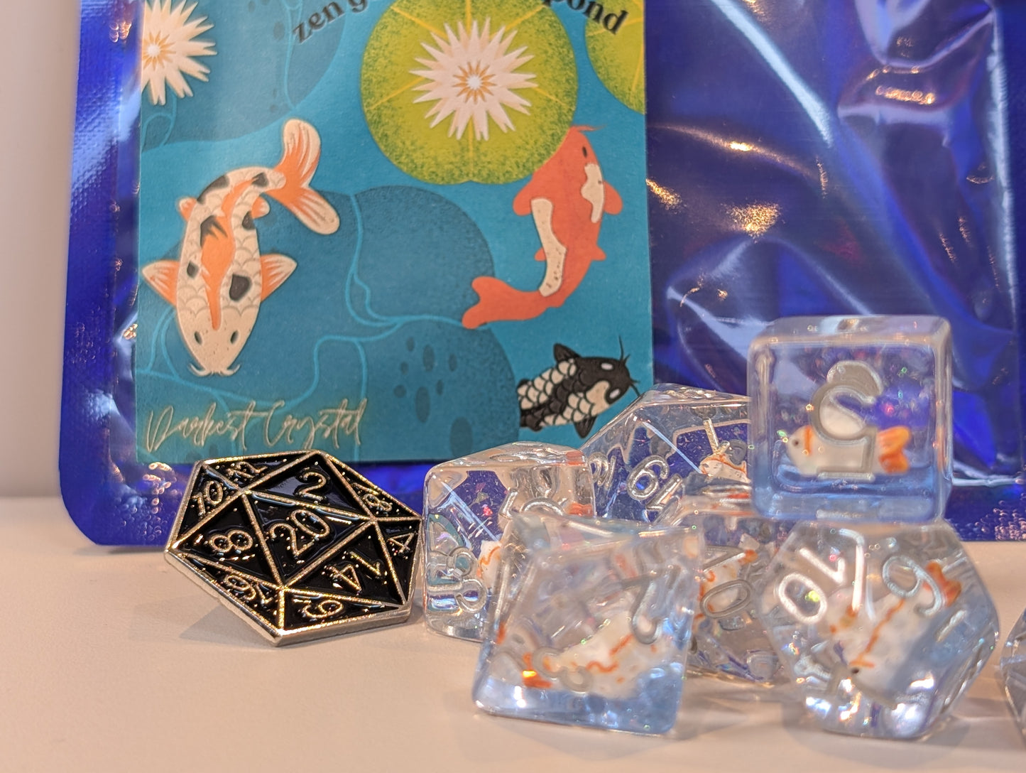 Enchanted Koi Carp Polyhedral Dice Set – Swim into Serene Rolls!