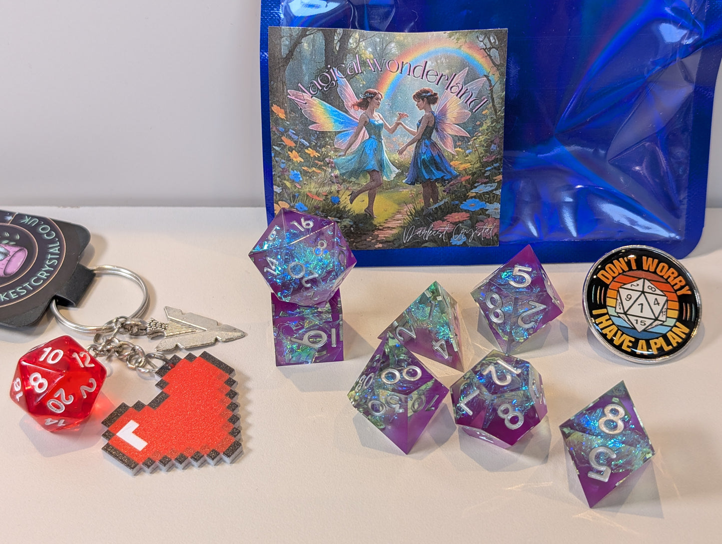 Magical Wonderland Shimmer Sparkle Polyhedral Dice Set – Enchant Your Rolls