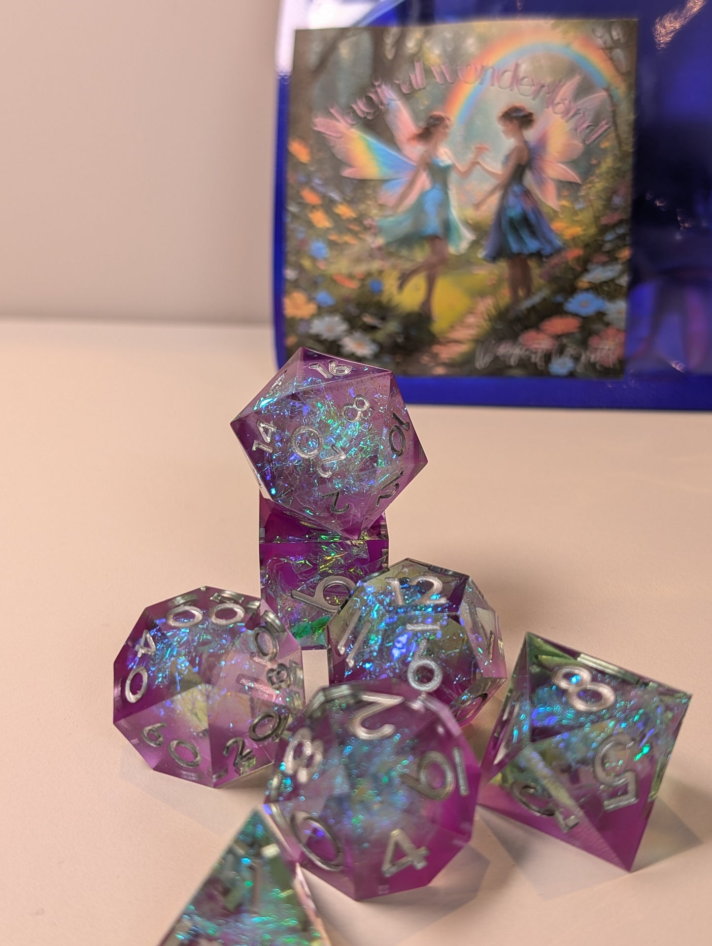 Magical Wonderland Shimmer Sparkle Polyhedral Dice Set – Enchant Your Rolls