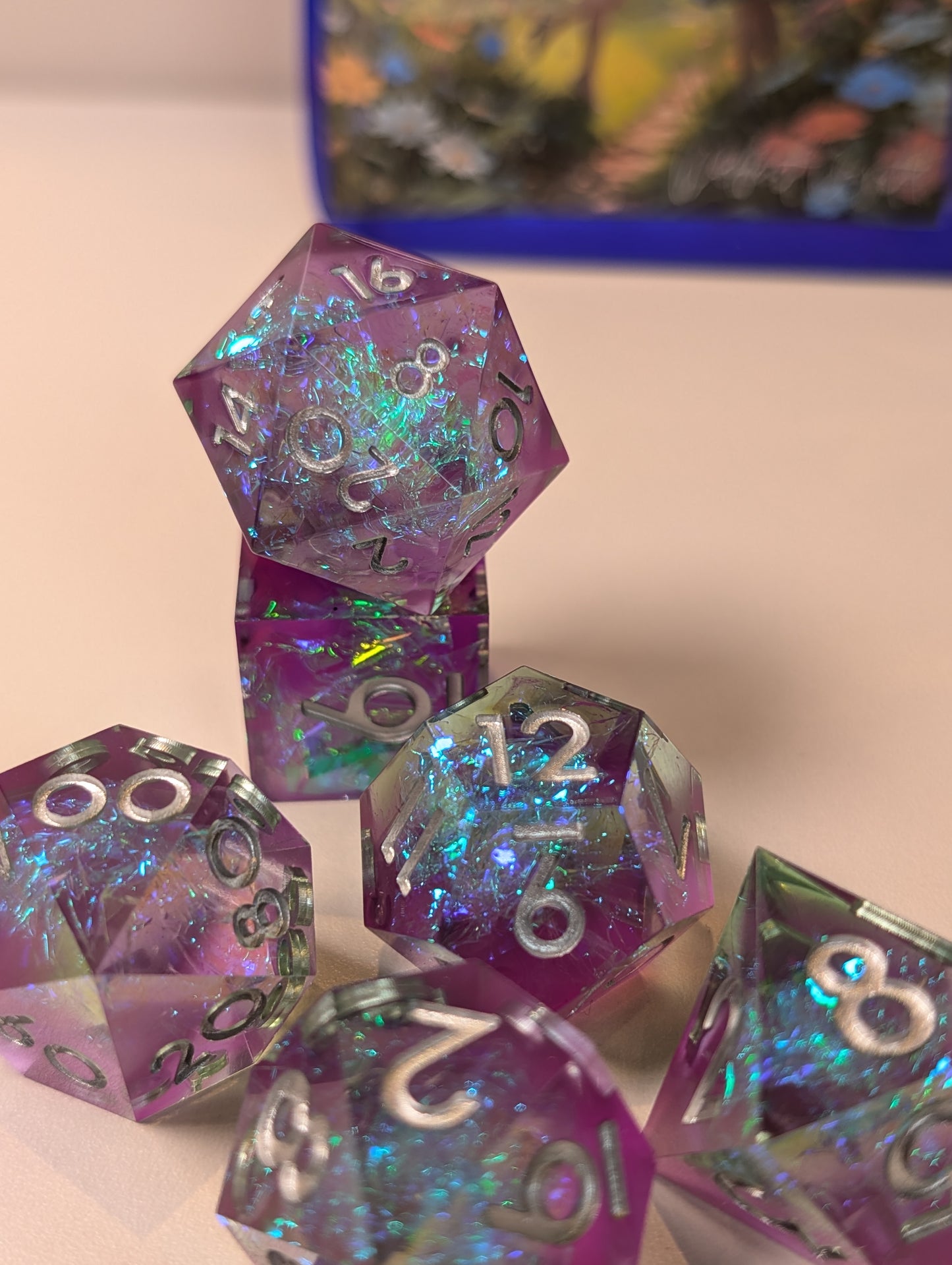 Magical Wonderland Shimmer Sparkle Polyhedral Dice Set – Enchant Your Rolls