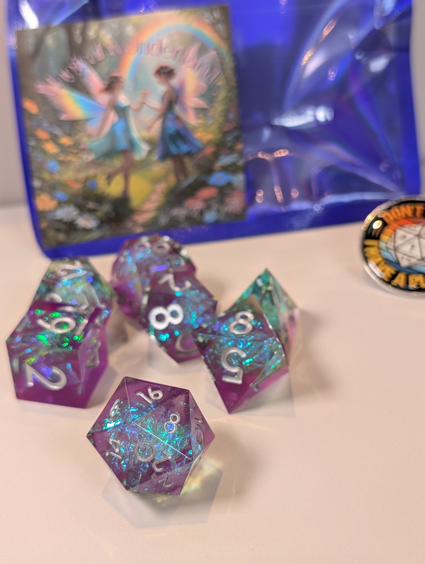 Magical Wonderland Shimmer Sparkle Polyhedral Dice Set – Enchant Your Rolls