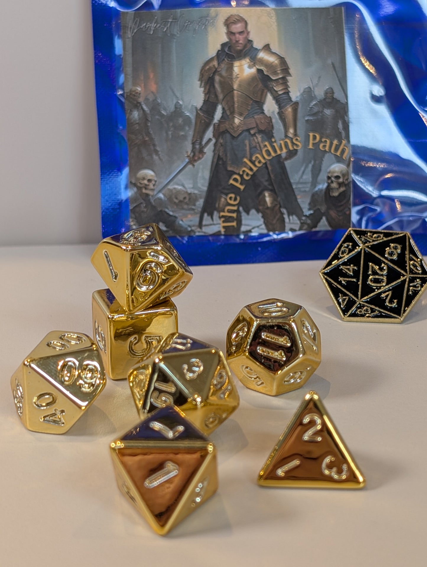 Paladin's Path Gold Polyhedral Dice Set β Roll with Righteous Radiance!