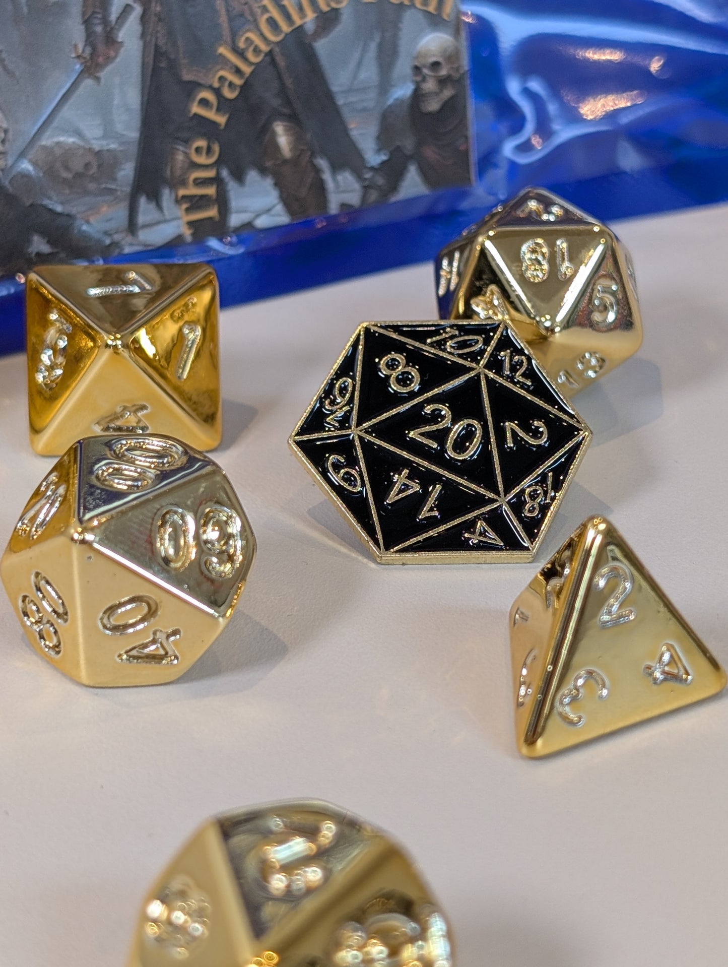 Paladin's Path Gold Polyhedral Dice Set β Roll with Righteous Radiance!