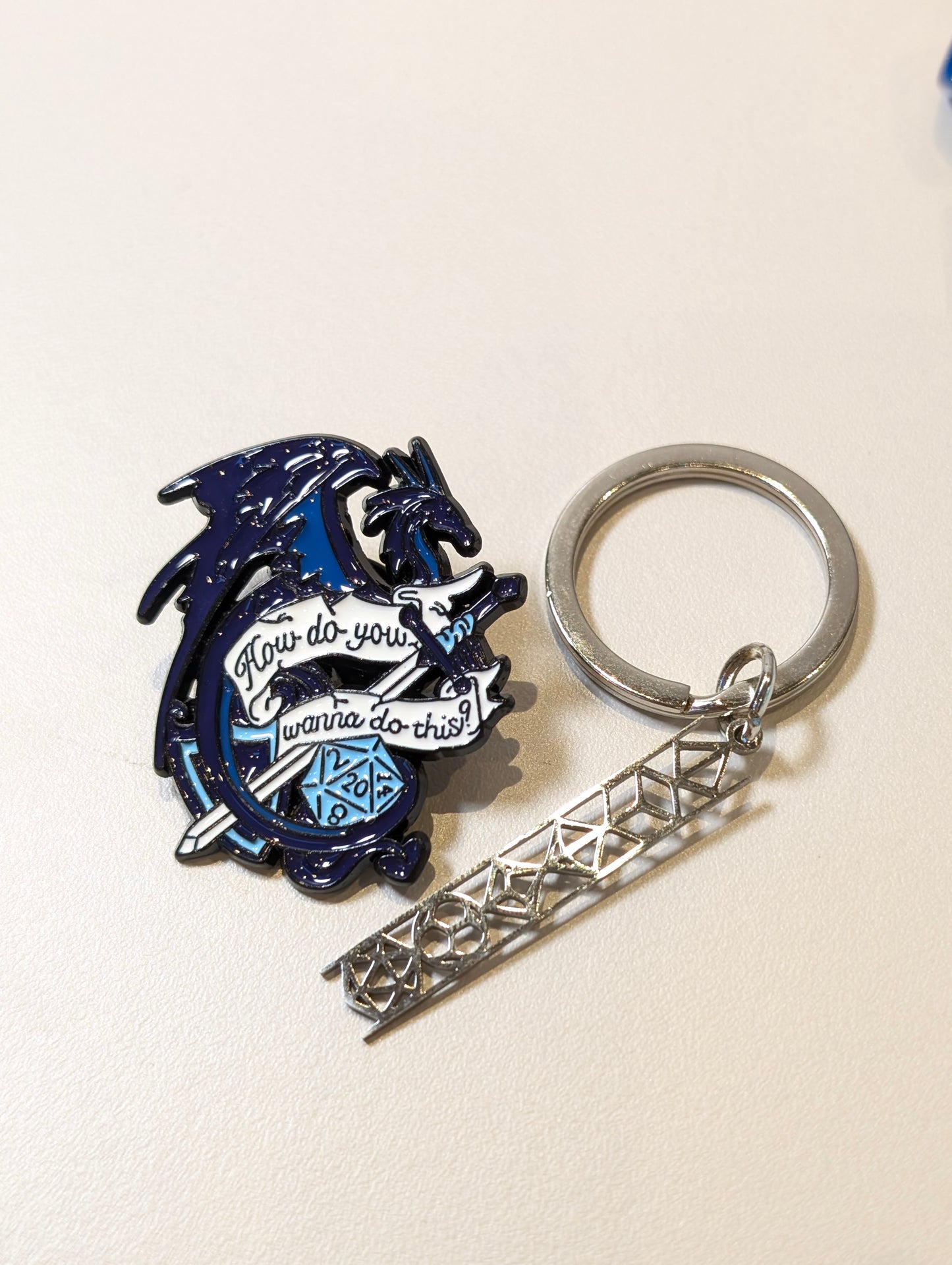 Sea Dragon Pack – Polyhedral Dice Set with Sticker, ring, and Badge!