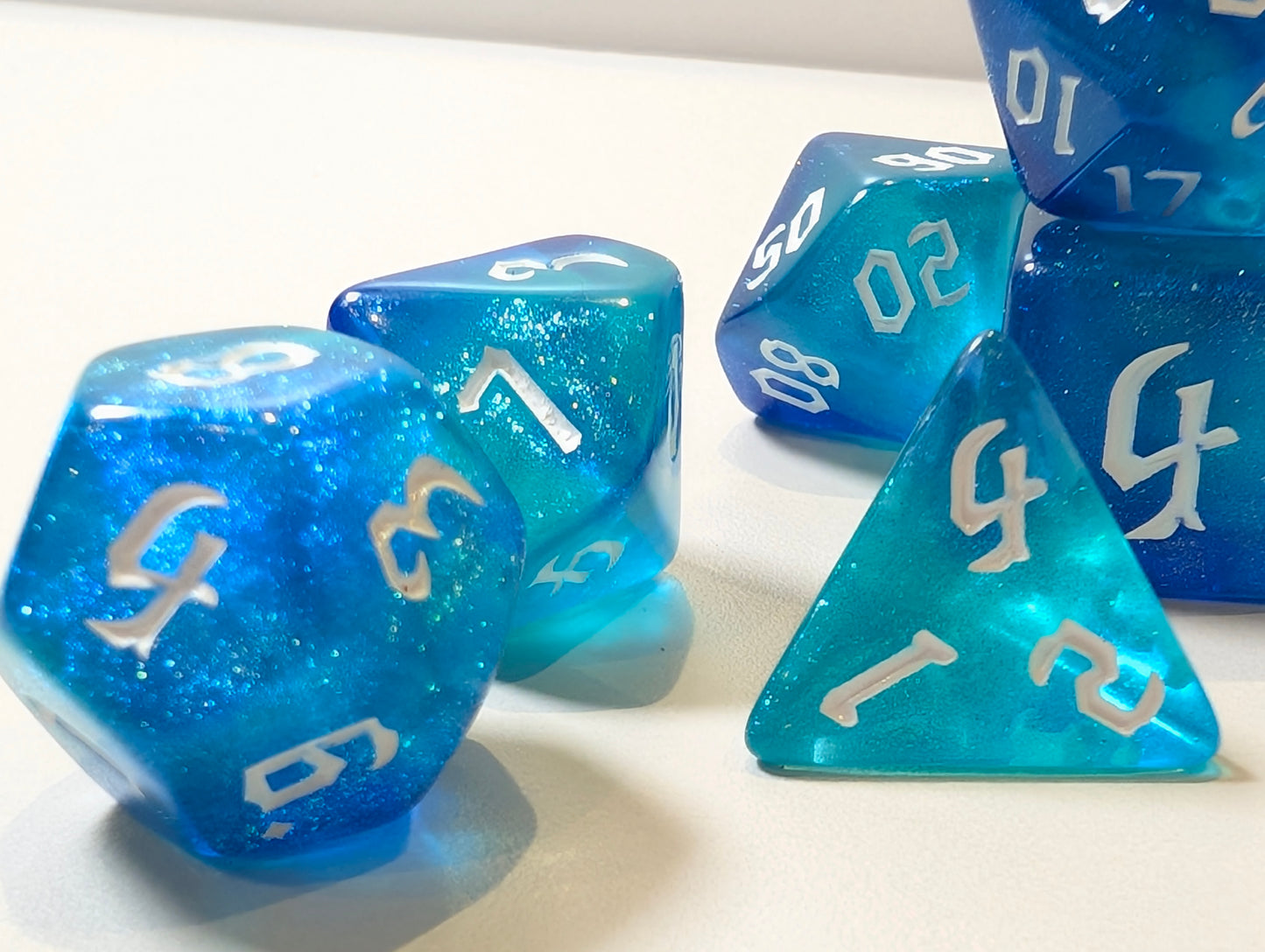Sea Dragon Pack – Polyhedral Dice Set with Sticker, ring, and Badge!
