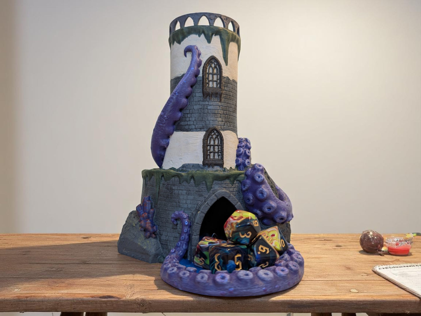 TTRPG accessories, Kraken’s Grasp Dice Tower – Lighthouse of Lost Rolls Gift ideas for geeks & gamers