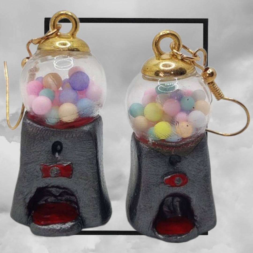 Handmade gumball earrings