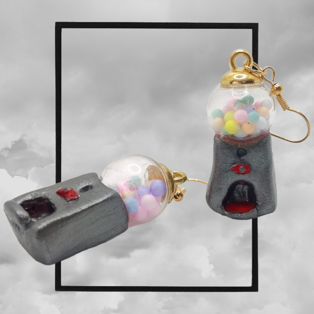 Handmade gumball earrings