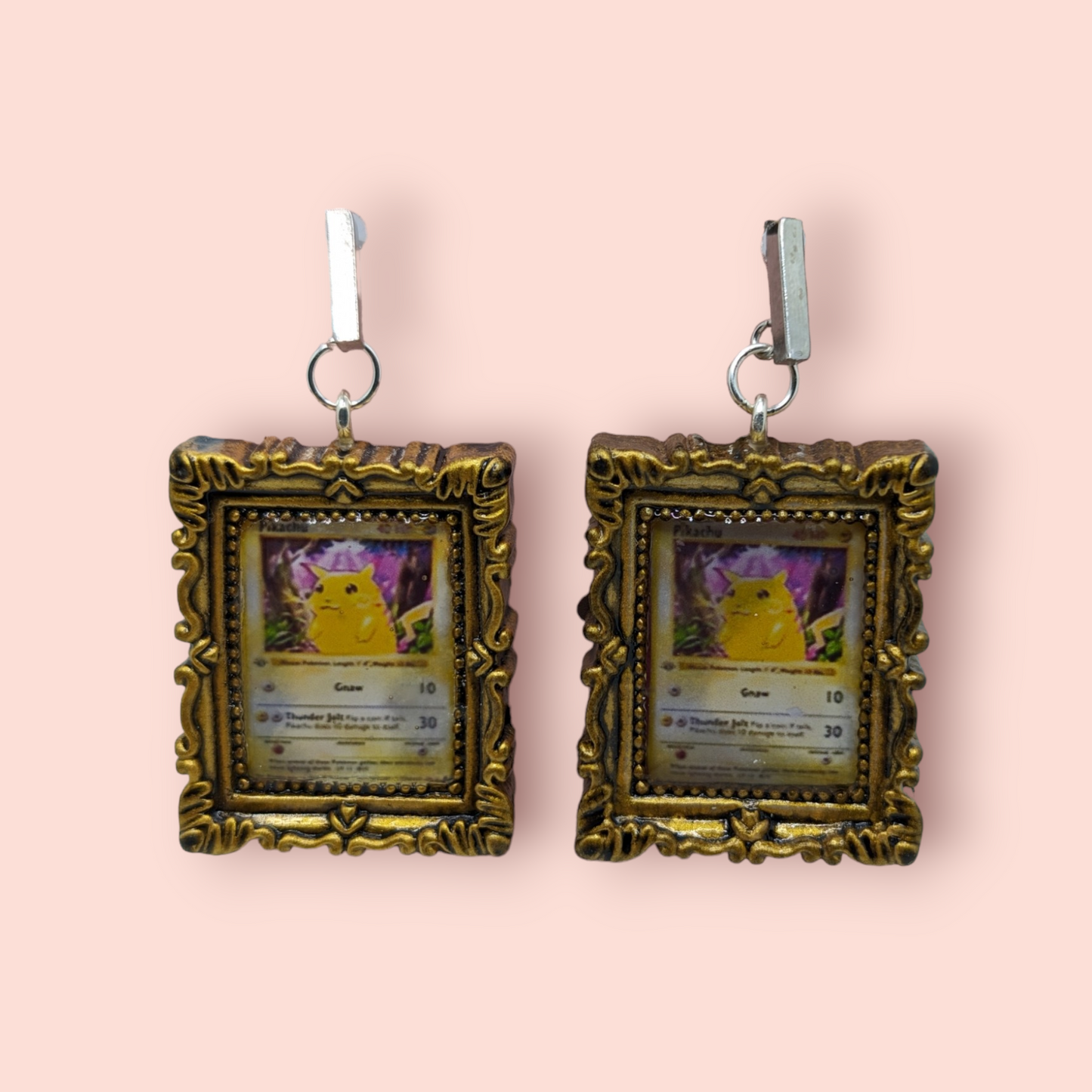 Pikachu hall of fame frame earrings