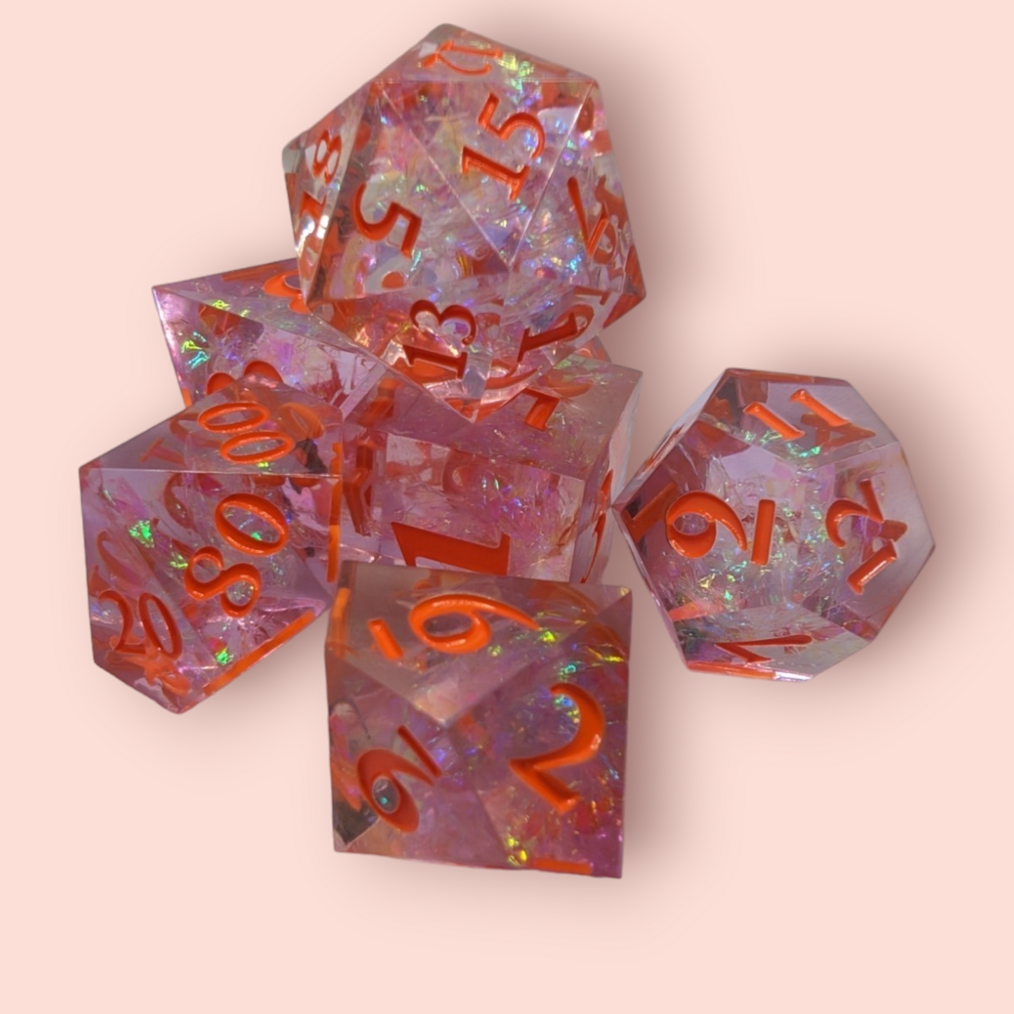 spellbound tabletop roleplay gaming polyhedral dice gift set, keyring, badge