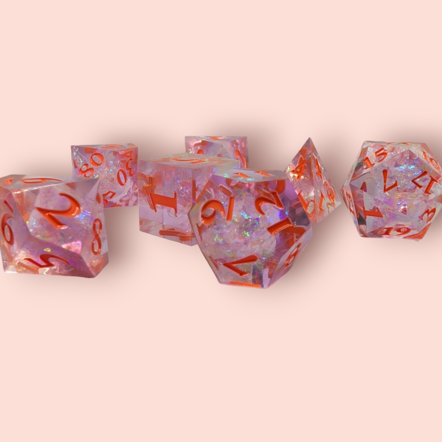 spellbound tabletop roleplay gaming polyhedral dice gift set, keyring, badge