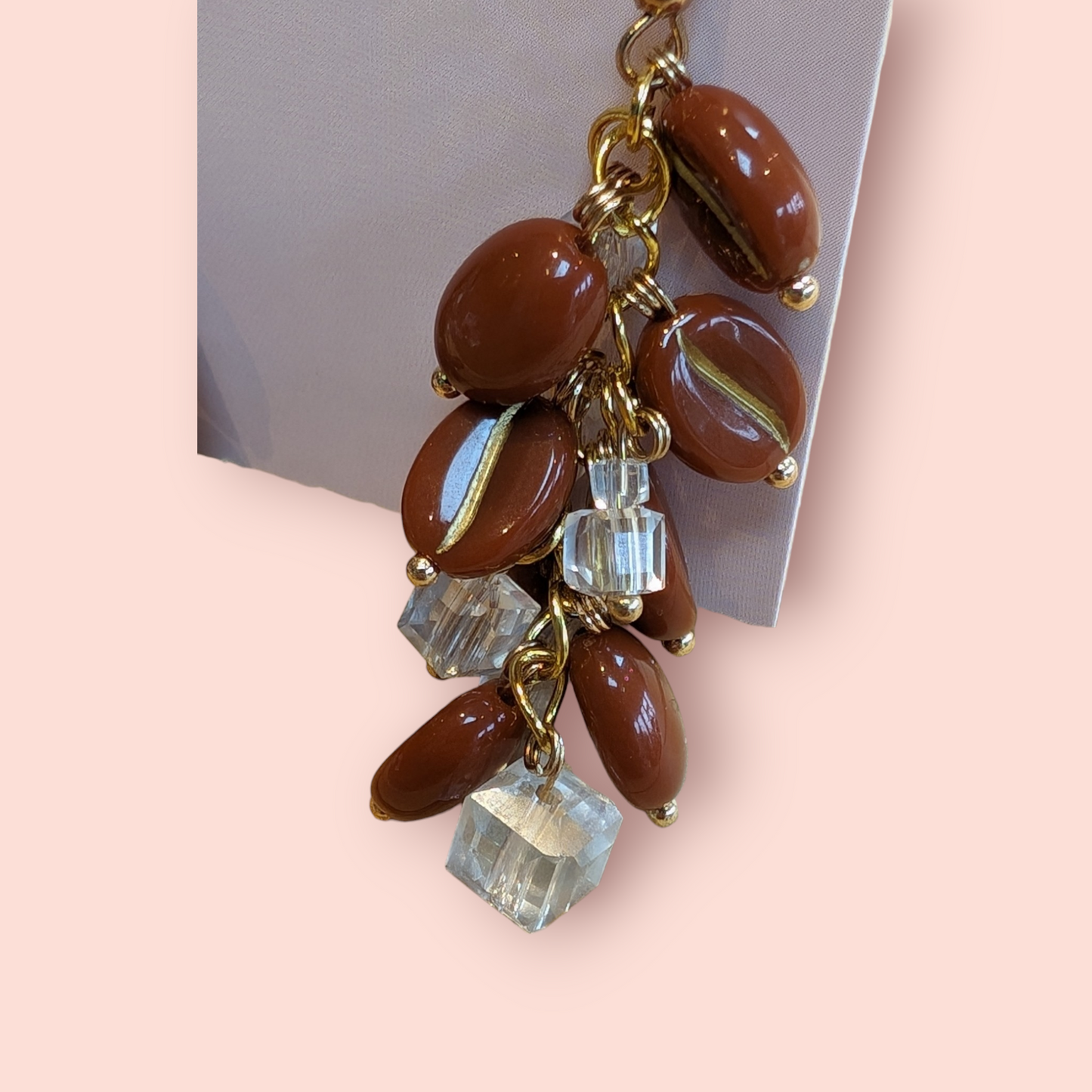 Cool Beans: Handmade Iced Coffee, Glass Coffee Bean & Ice Cube Earrings"