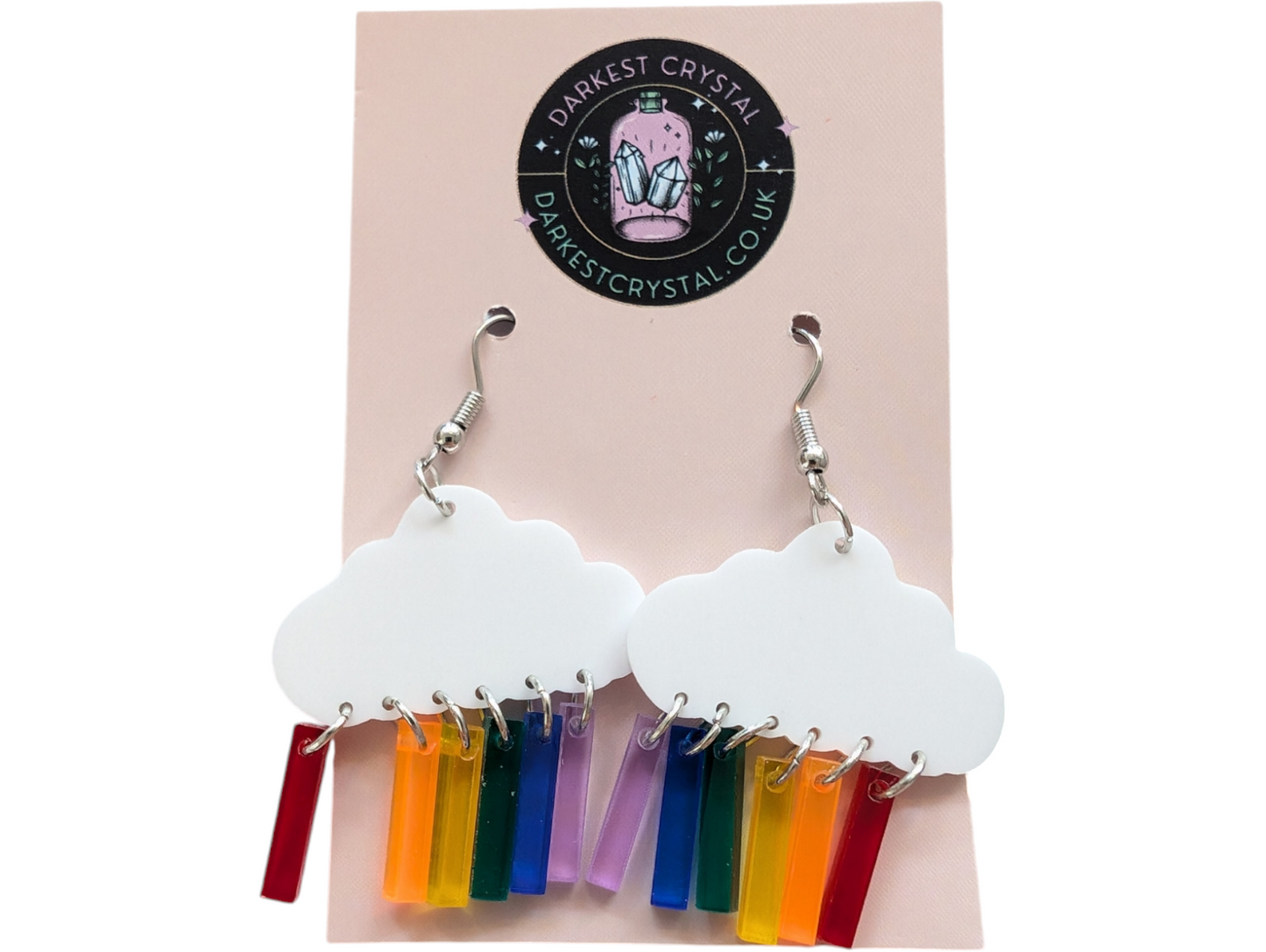 Chic Rainbow Delight: Handmade acrylic Earrings