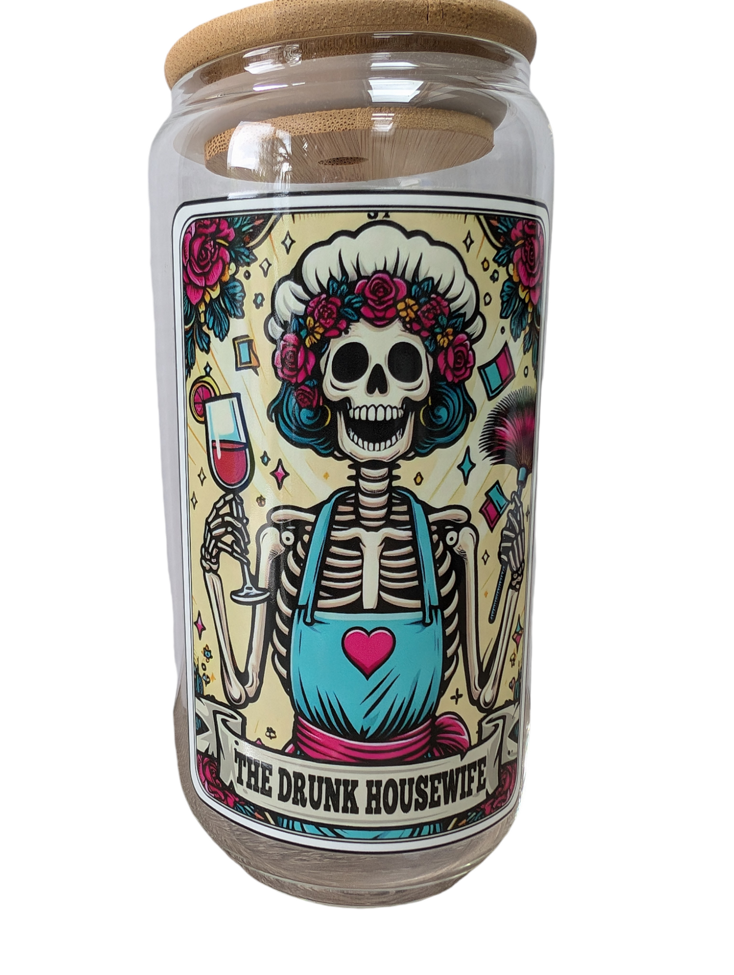 Glass Tumbler Gift Box - "The drunk Housewife" 550ml borosilicate glass