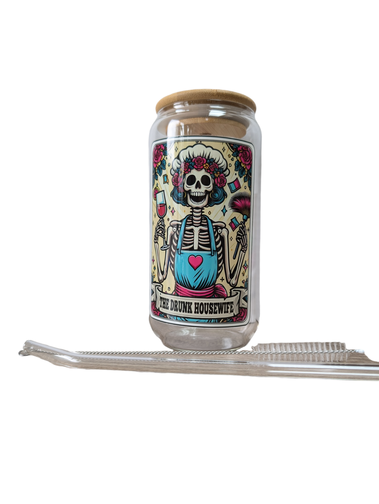 Glass Tumbler Gift Box - "The drunk Housewife" 550ml borosilicate glass