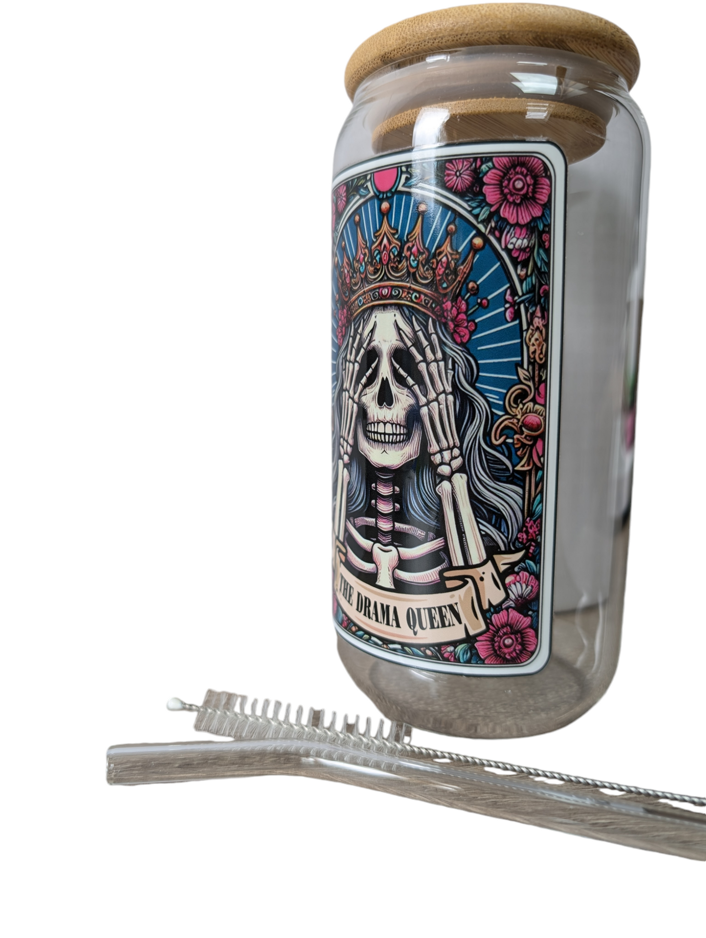 Glass Tumbler Gift Box - "The Drama Queen" 550ml borosilicate glass