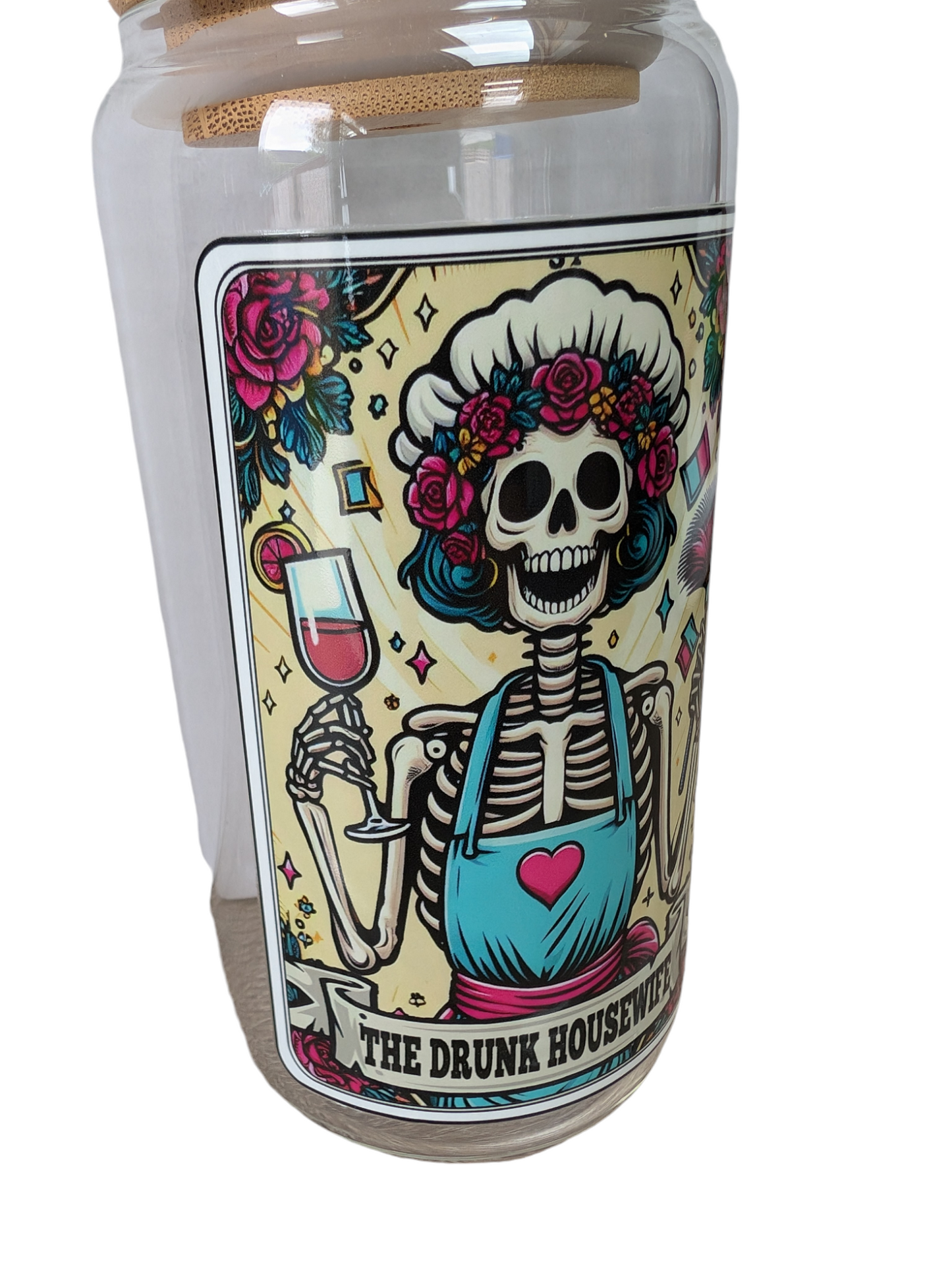 Glass Tumbler Gift Box - "The drunk Housewife" 550ml borosilicate glass