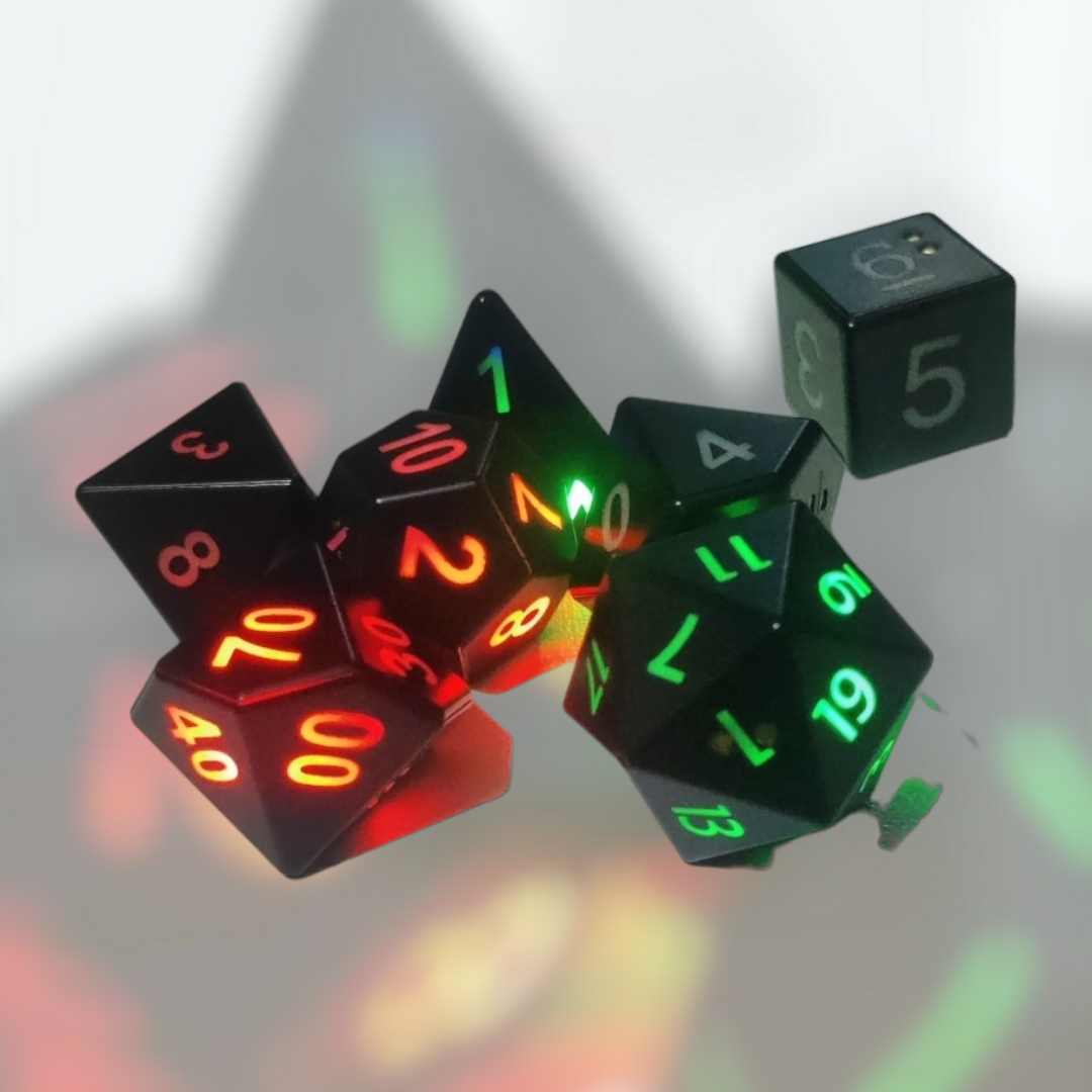 Led glow roll d&d tabletop roleplay gaming dice
