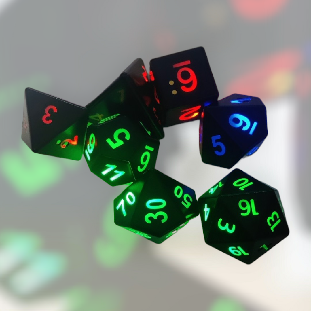 Led glow roll d&d tabletop roleplay gaming dice