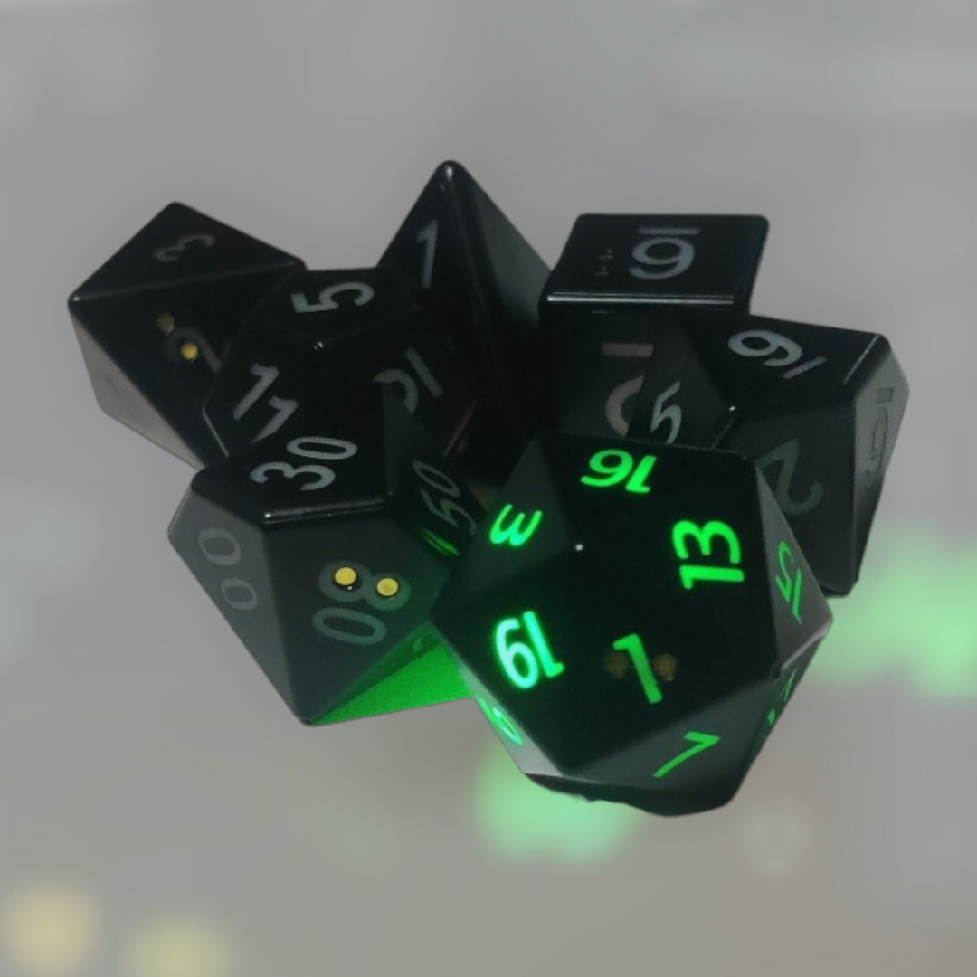 Led glow roll d&d tabletop roleplay gaming dice