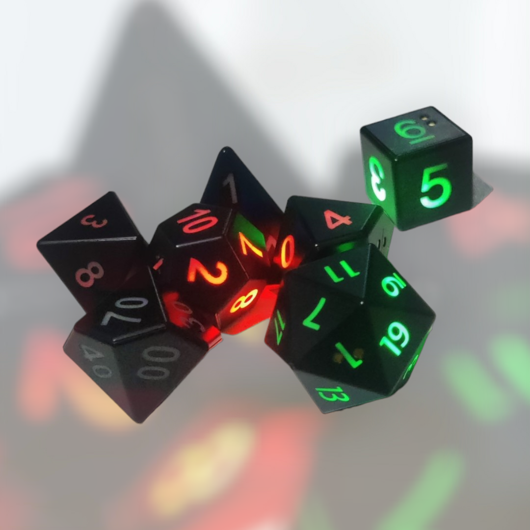 Led glow roll d&d tabletop roleplay gaming dice