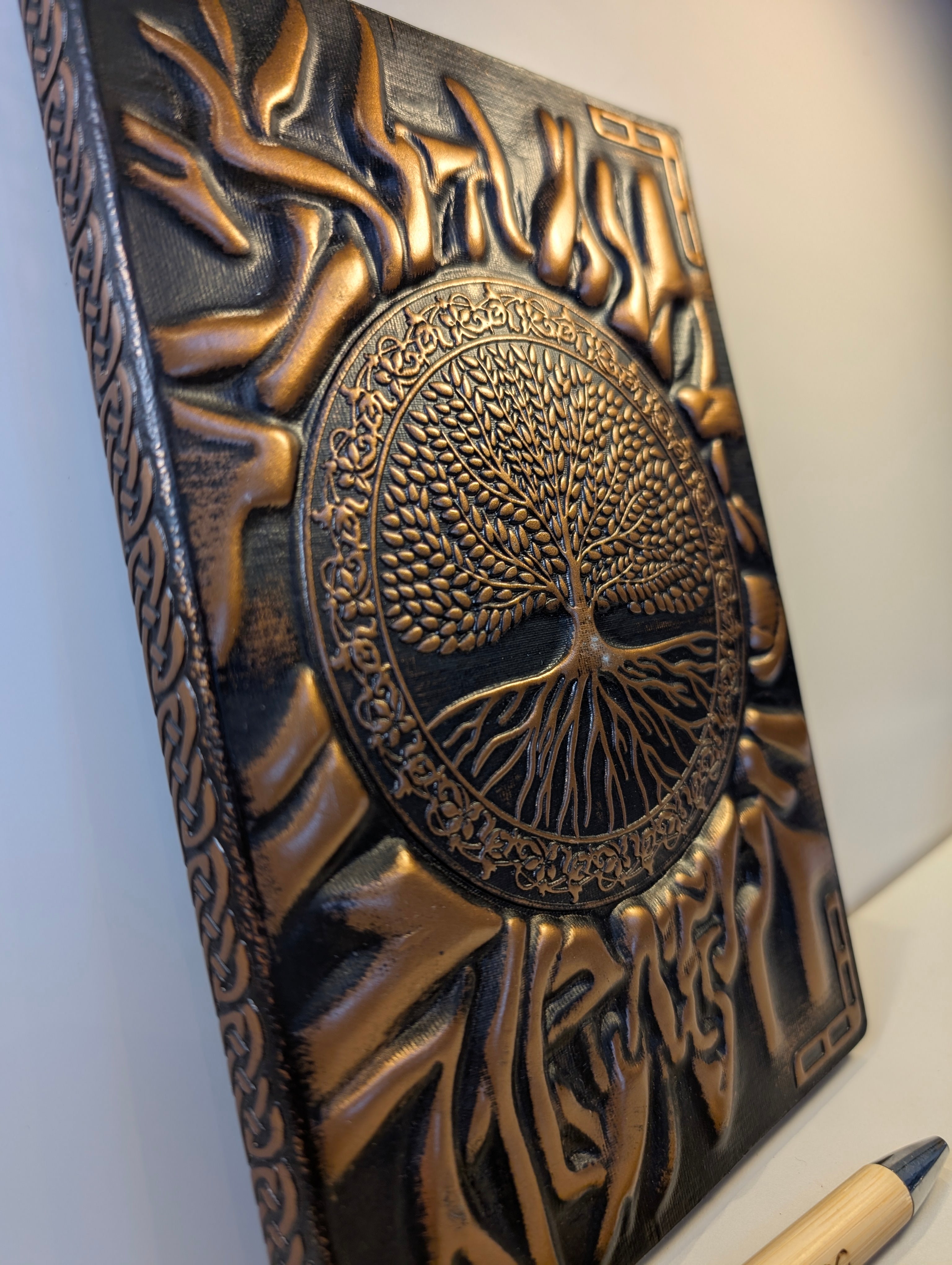 Epic 3D Embossed tree of life TTRPG Notebook & pen – Perfect for