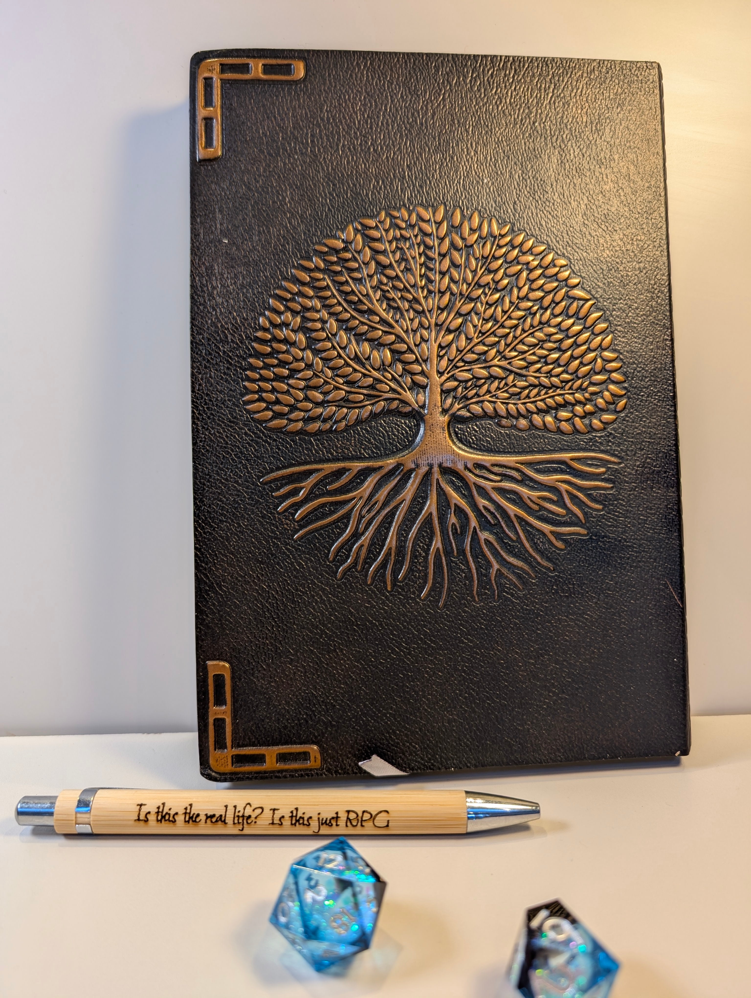 Epic 3D Embossed tree of life TTRPG Notebook & pen – Perfect for