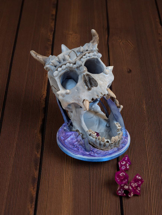TTRPG accessories, demon skull mini dice tower, gift ideas for geeks & gamers