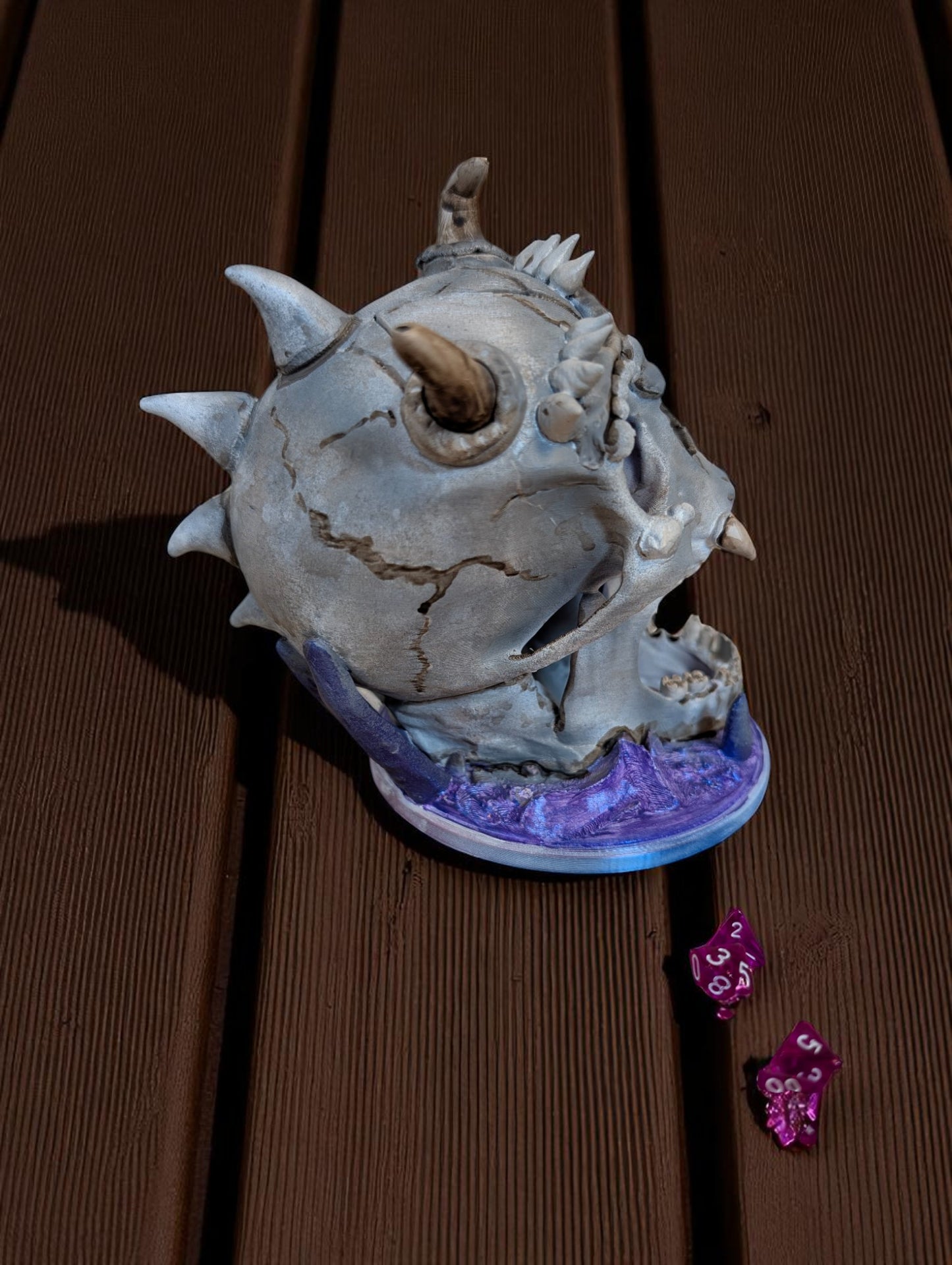 TTRPG accessories, demon skull mini dice tower, gift ideas for geeks & gamers
