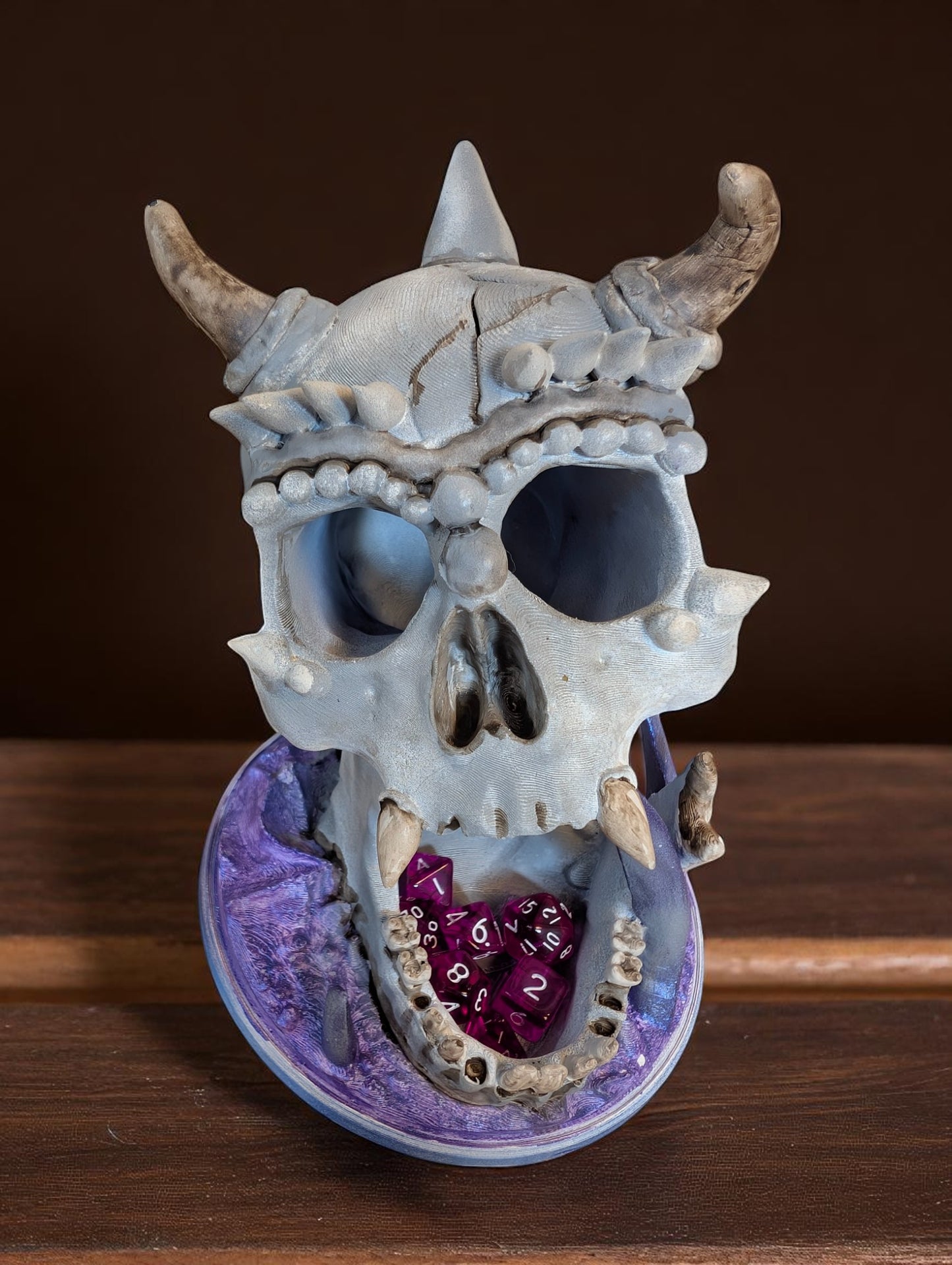 TTRPG accessories, demon skull mini dice tower, gift ideas for geeks & gamers