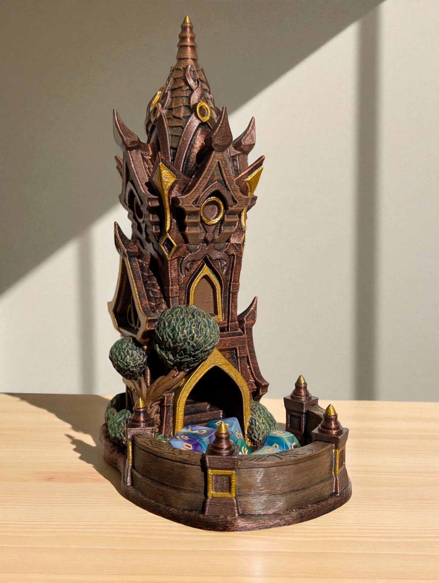 TTRPG accessories, Arcane Spire Dice Tower – Roll Like a High Elf dice tower. Gift ideas for geeks & gamers