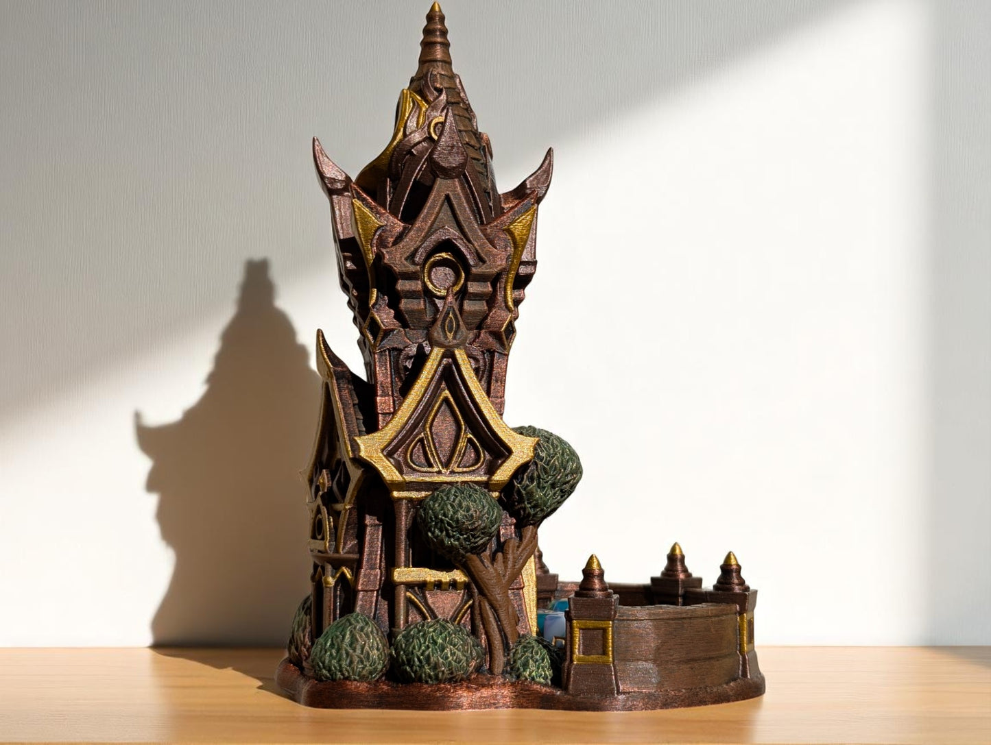TTRPG accessories, Arcane Spire Dice Tower – Roll Like a High Elf dice tower. Gift ideas for geeks & gamers