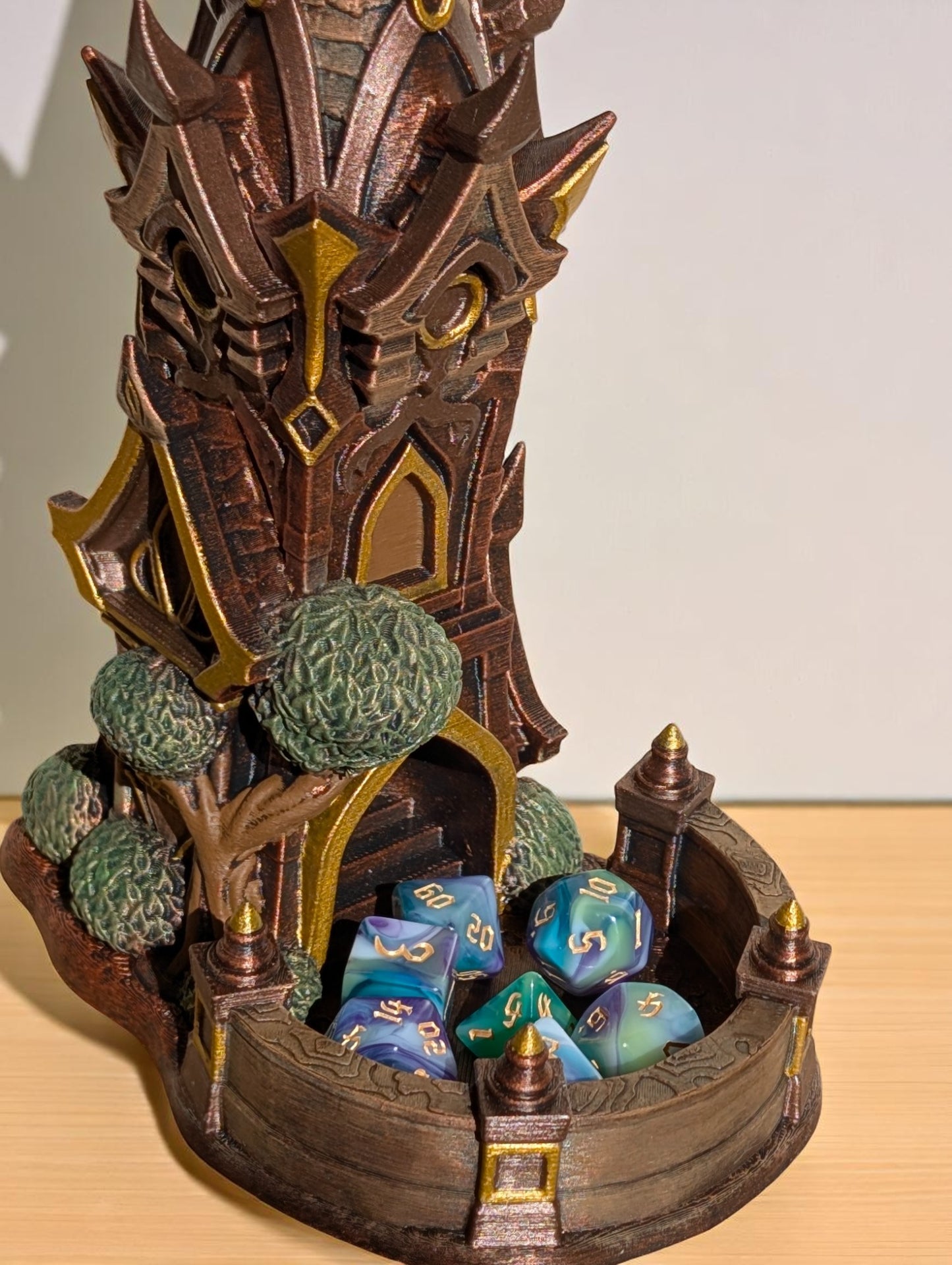 TTRPG accessories, Arcane Spire Dice Tower – Roll Like a High Elf dice tower. Gift ideas for geeks & gamers