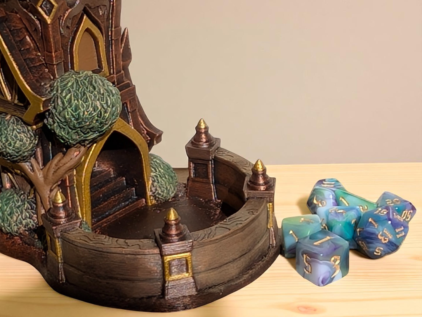 TTRPG accessories, Arcane Spire Dice Tower – Roll Like a High Elf dice tower. Gift ideas for geeks & gamers