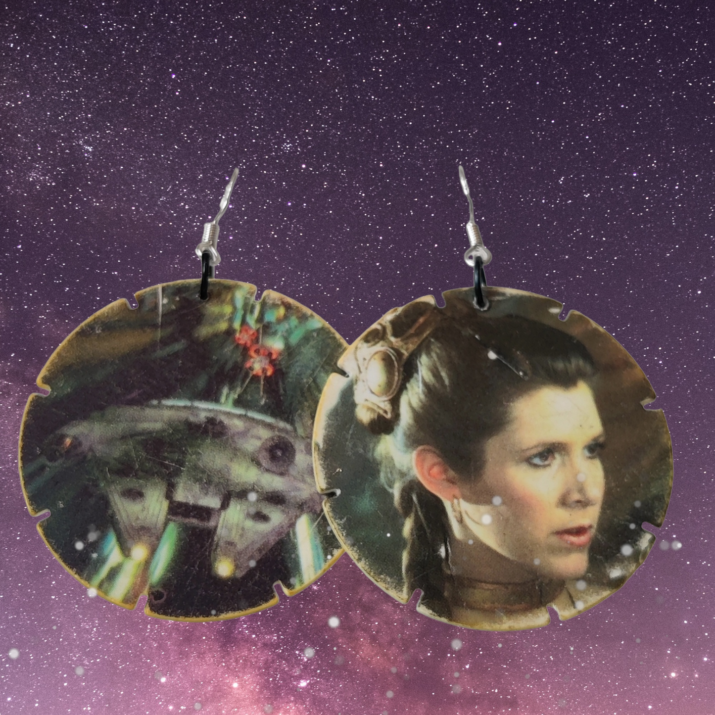 Retro pog earrings star wars edition Yoda & Vader