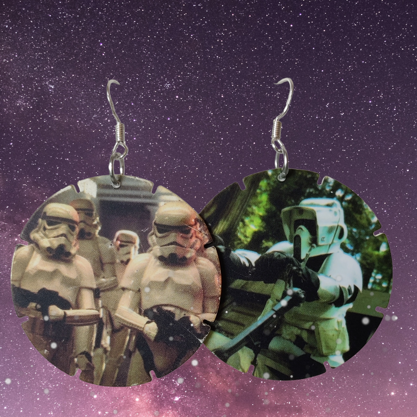 Retro pog earrings star wars edition Yoda & Vader