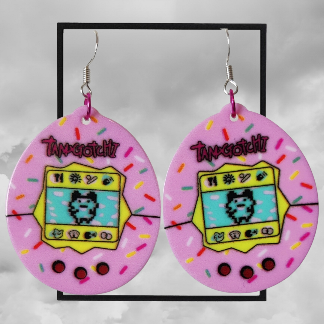 Retro style Tamagotchi earrings