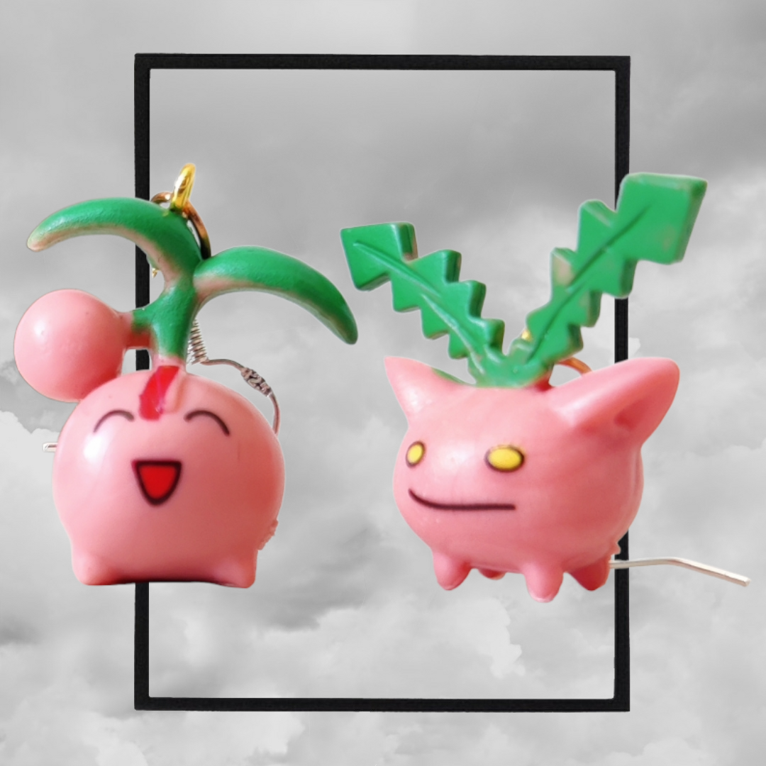 Retro pokemon figure handmade earrings - Slowbro & Slowking