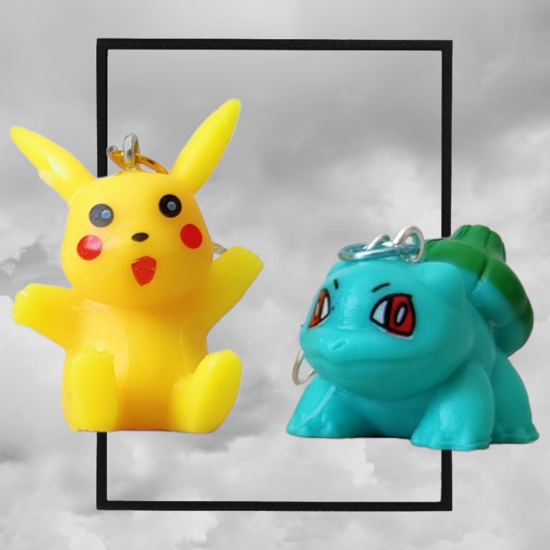 Retro pokemon figure handmade earrings - Psyduck & teddiursa