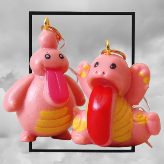 Retro pokemon figure handmade earrings - Lickitung & lickilicky