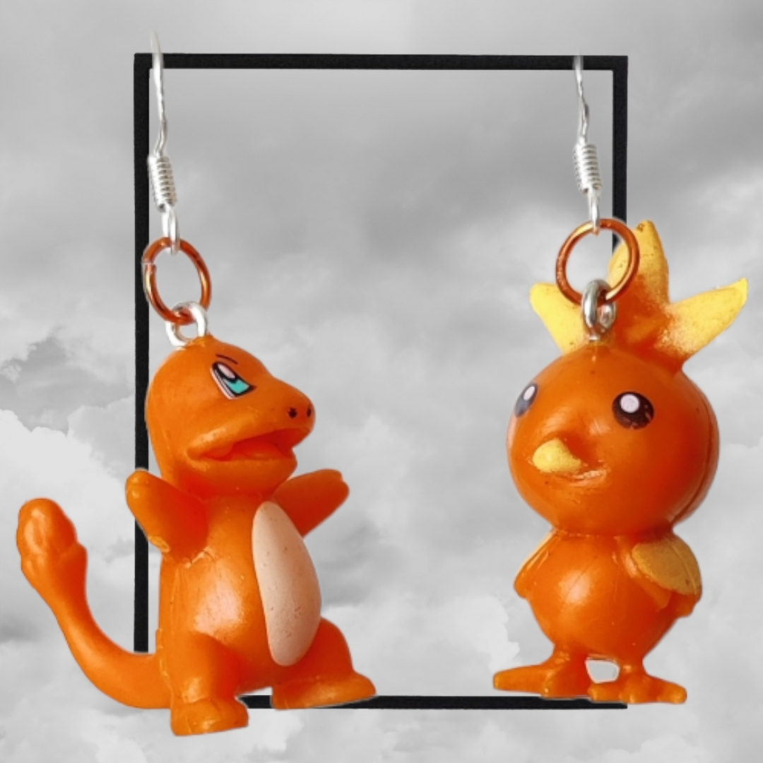 Retro pokemon figure handmade earrings - Squirtle & bulbasaur