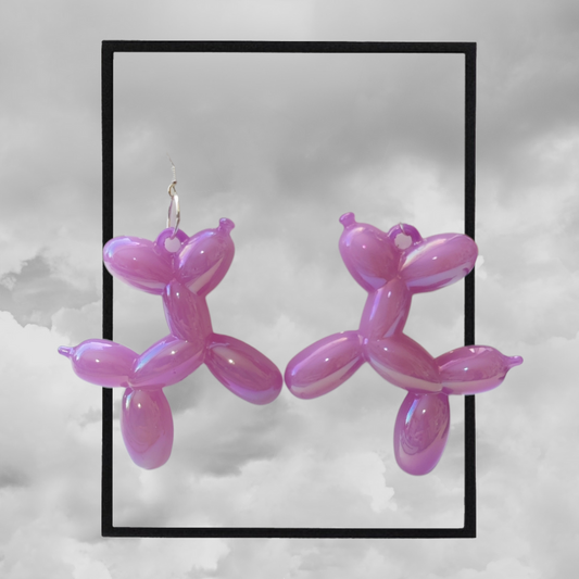 Balloon dog statement earrings