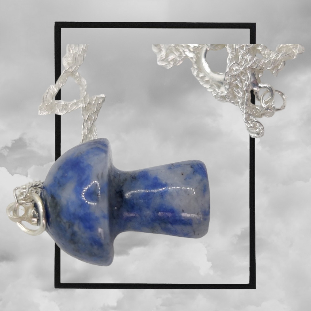 Gemstone shroom necklace - sodalite