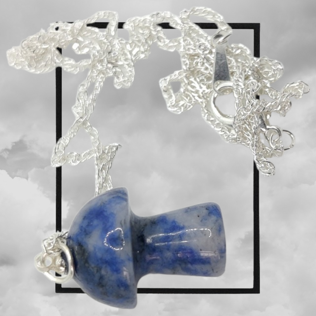 Gemstone shroom necklace - sodalite